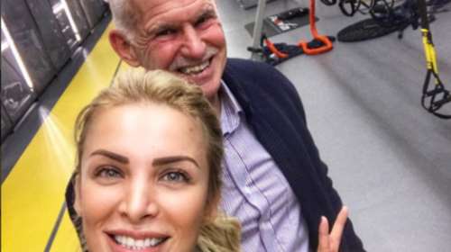 Η selfie της Καινούργιου με τον Παπανδρέου στο γυμναστήριο