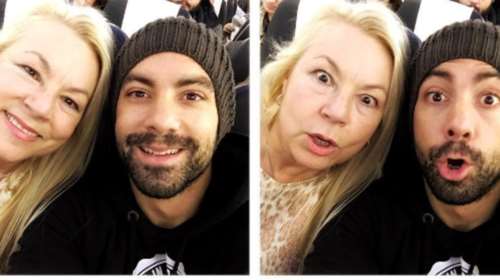 Ο Τανιμανίδης βγάζει selfies με τη μητέρα του στο ταξίδι για Θεσσαλονίκη