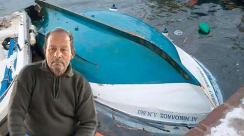 Βούλιαξε το καΐκι του σωτήρα των προσφύγων στη Λέσβο