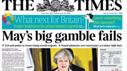 Βρετανικός Τύπος: Σοκ για τη Μέι, το ρίσκο της απέτυχε