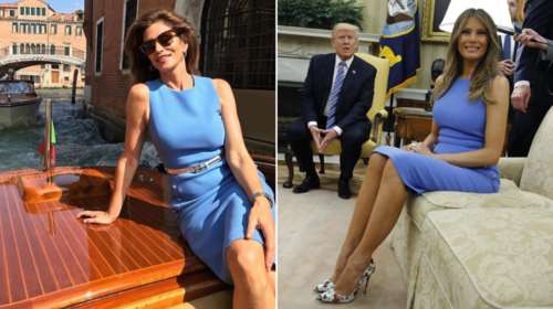 Μελάνια Τραμπ και Σίντι Κρόφορντ με το ίδιο φόρεμα: Ποια ήταν καλύτερη;