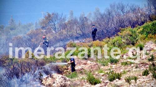 Σε ύφεση οι μεγάλες πυρκαγιές στη Ζάκυνθο