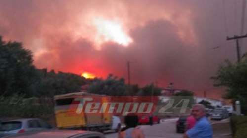 Μεγάλη φωτιά στην Αχαϊα: Εκκενώνεται η κοινότητα της Αρλας