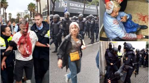 Εικόνες ντροπής από τις &quot;ματωμένες&quot; κάλπες στην Καταλονία