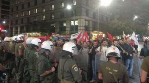 Ένταση στην πορεία διαμαρτυρίας για την ομιλία Τσίπρα στη Θεσσαλονίκη