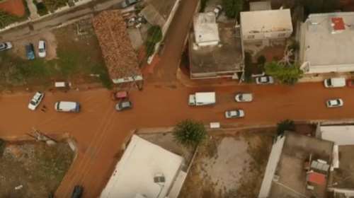 Εικόνες βιβλικής καταστροφής στο Θριάσιο Πεδίο - βίντεο από drone