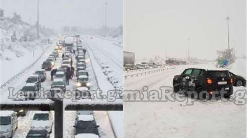 «Αιχμάλωτοι» σε ουρά 14 χλμ οι οδηγοί στην Αθηνών-Λαμίας -video