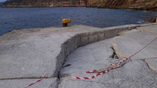 Σαντορίνη: Μεγάλη καθίζηση σε προβλήτα του λιμανιού