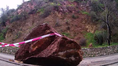 Κατολίσθηση βράχων στο κάστρο του Παλαμηδίου