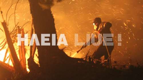 Oλονύκτια μάχη με τις φλόγες στις χαράδρες της Ηλείας