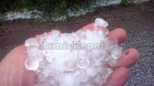 Χαλάζι και μεγάλες ζημιές στην περιοχή του Δομοκού [εικόνες]