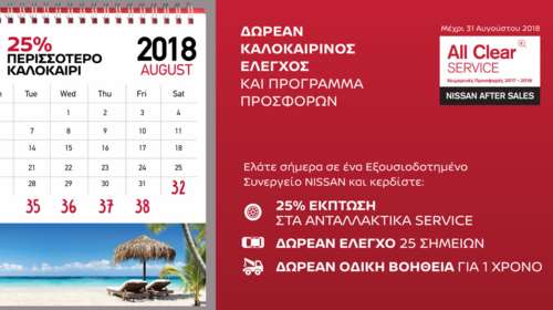 Το φετινό καλοκαίρι, το Nissan σας θα λάμπει με 25% έκπτωση