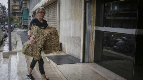 Ακτιβιστές πέταξαν σανό στα γραφεία των Ανεξάρτητων Ελλήνων