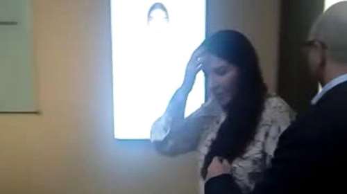 Επίθεση στην Αμπράμοβιτς με ένα κάδρο ...στο κεφάλι (video)