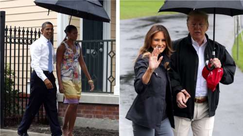 Τραμπ vs Ομπάμα: Τι κάνει ένας τζέντλεμαν όταν μόνο αυτός κρατά ομπρέλα;