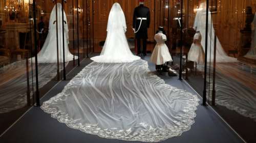 H έκθεση με τα γαμήλια ρούχα Χάρι και Μέγκαν σχεδόν sold-out