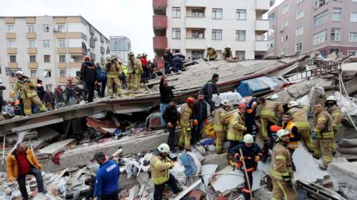 Η στιγμή της κατάρρευσης του κτιρίου στην Κωνσταντινούπολη-Vid