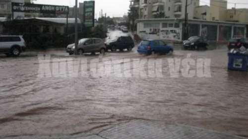 Πλημμύρισαν σπίτια και δρόμοι στα Χανιά (φωτό)