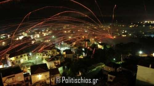 Εντυπωσιακός ρουκετοπόλεμος στον Βροντάδο της Χίου