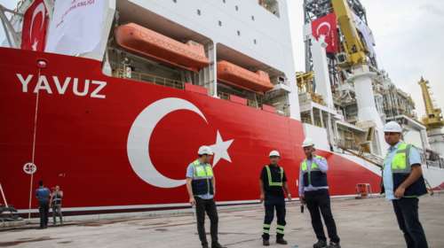 Τελετή αναχώρησης και του δεύτερου τουρκικού γεωτρύπανου Γιαβούζ