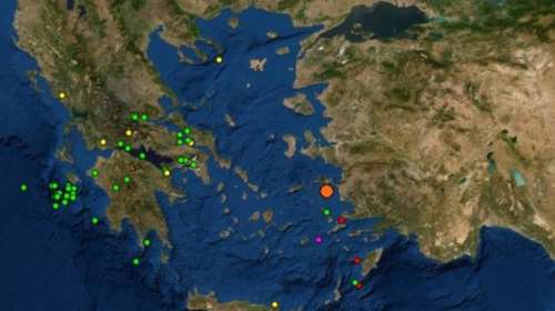 Σεισμός 4,4 R στη θαλάσσια περιοχή νότια της Σάμου