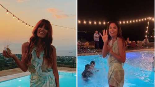 Η Μαίρη Συνατσάκη πήγε καλεσμένη σε γάμο και έπεσε με τα ρούχα στην πισίνα