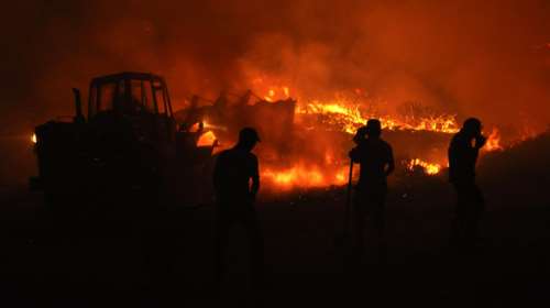 Φωτιά σε δασική έκταση στα Μέγαρα