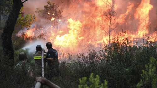 Φωτιά σε δασική έκταση στην περιοχή Αδέρες Τροιζηνίας