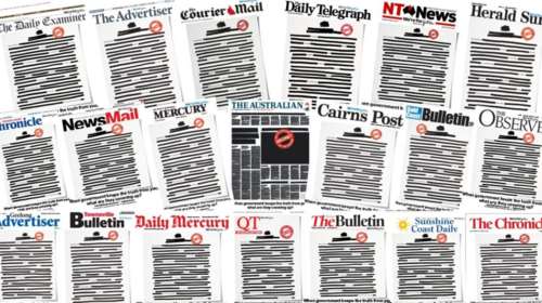Αυστραλία: Μαύρο στα πρωτοσέλιδα κατά της λογοκρισίας