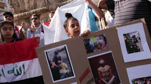 Θεσσαλονίκη:Συγκέντρωση προσφύγων για τις ταραχές στο Ιράκ