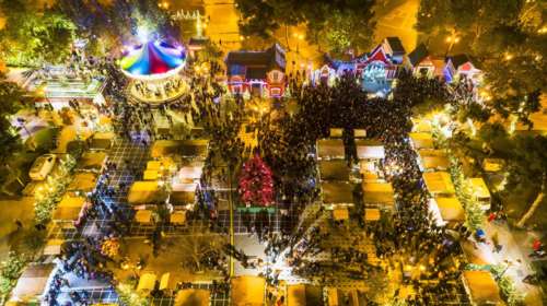 Ο μαγικός χριστουγεννιάτικος στολισμός της Θεσσαλονίκης από ψηλά [Εικόνες]
