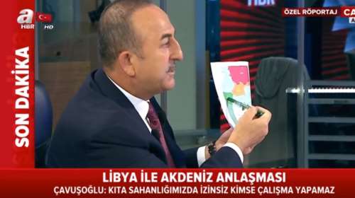 Νέο προκλητικό σόου Τσαβούσογλου με χάρτες και δηλώσεις