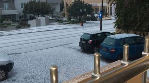 Σφοδρή κακοκαιρία στα Χανιά: Ισχυροί άνεμοι και χαλάζι - Video