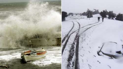 «Ηφαιστίων»: Πρωτοφανές - Άνεμοι 160 km/h πνέουν σε Αιγαίο και Πεντέλη
