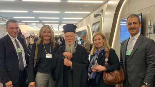 Η Μαρέβα με Βαρθολομαίο στο Νταβός για την κλιματική αλλαγή