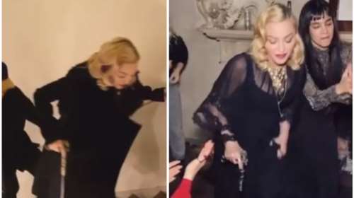 Ανησυχία για τη Μαντόνα: Mε μπαστούνι &amp; υποβασταζόμενη [εικόνες &amp; βίντεο]