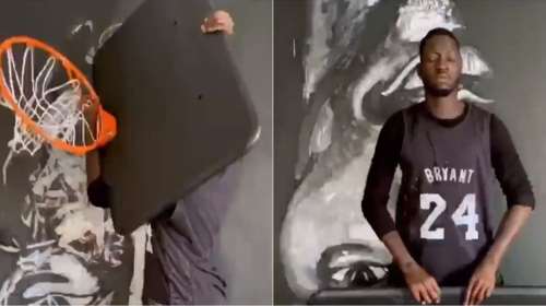 Φόρος τιμής σε Μπράιαντ: Τον ζωγράφισε με μία... μπασκέτα [βίντεο]