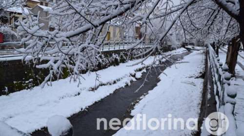 Το έστρωσε στη Φλώρινα: Υπέροχες εικόνες από την πόλη