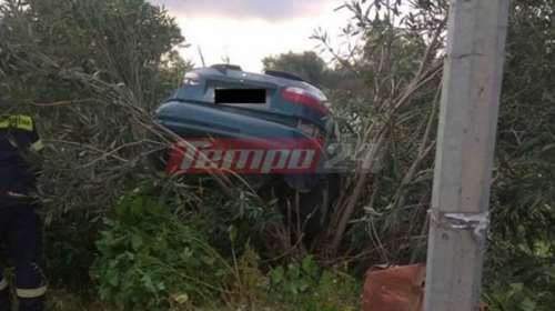 Αυτοκίνητο «απογειώθηκε» στην Πατρών - Πύργου