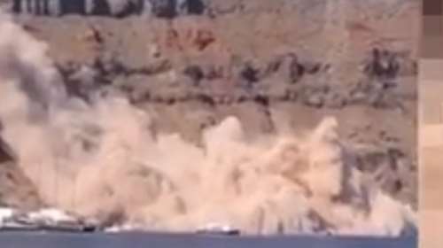 Σαντορίνη: Βίντεο από κατολίσθηση στη Θηρασιά - Προκλήθηκαν ζημιές σε καταστήματα