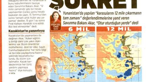 Πρωτοσέλιδο στη Milliyet ο τουρκικός χάρτης της αμφισβήτησης των ελληνικών νησιών