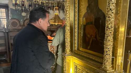 Με τους γιους του πήγε στο Άγιο Όρος ο Άδωνις Γεωργιάδης - Ποιος είναι πάντα ο πρώτος του σταθμός σε κάθε επίσκεψη [εικόνες]