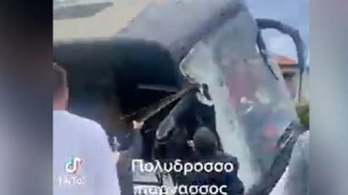 Παρνασσός: Λεωφορείο ξέφυγε από την πορεία του - Οι επιβάτες απεγκλωβίστηκαν από το παρμπρίζ [βίντεο]
