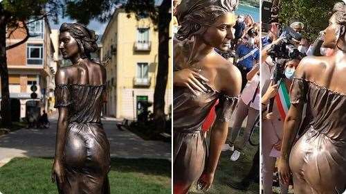 Ιταλία: Θύελλα αντιδράσεων για το άγαλμα της... σέξι αγρότισσας