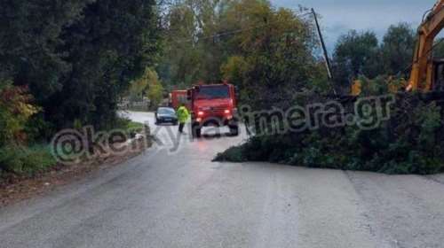 Κακοκαιρία στην Κέρκυρα: Δεμένα πλοία, πλημμυρισμένοι δρόμοι και πτώσεις δέντρων - Προβλήματα και στην Αχαϊα