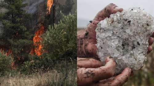 Έξι φωτιές από κεραυνούς σε Μάνδρα και Πόρτο Γερμενό - Βροχές και χαλάζι σε Φθιώτιδα και Καβάλα [εικόνες-βίντεο]