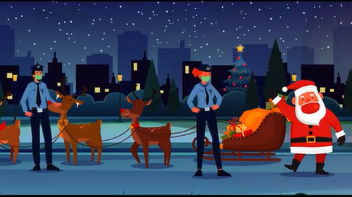 Μπλόκο της ΕΛΑΣ ακόμη και στον Άη Βασίλη - Βίντεο animation για την τήρηση των μέτρων