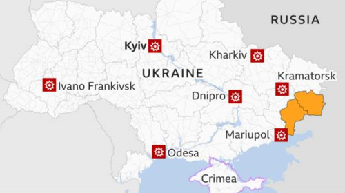 Πόλεμος στην Ουκρανία: Δείτε στον χάρτη σε ποια σημεία χτυπάνε οι Ρώσοι τους Ουκρανούς