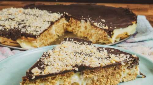 Θεϊκό γλυκό ψυγείου με μπισκότα και κρέμα χωρίς ζάχαρη - Δεν θέλει καν ψήσιμο