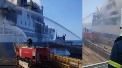 Κέρκυρα: Μονάδα Υποβρυχίων Αποστολών θα ανέβει στο φλεγόμενο πλοίο για τον απεγκλωβισμό των οδηγών από το γκαράζ